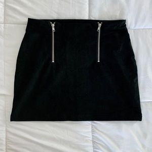 Black suede skirt